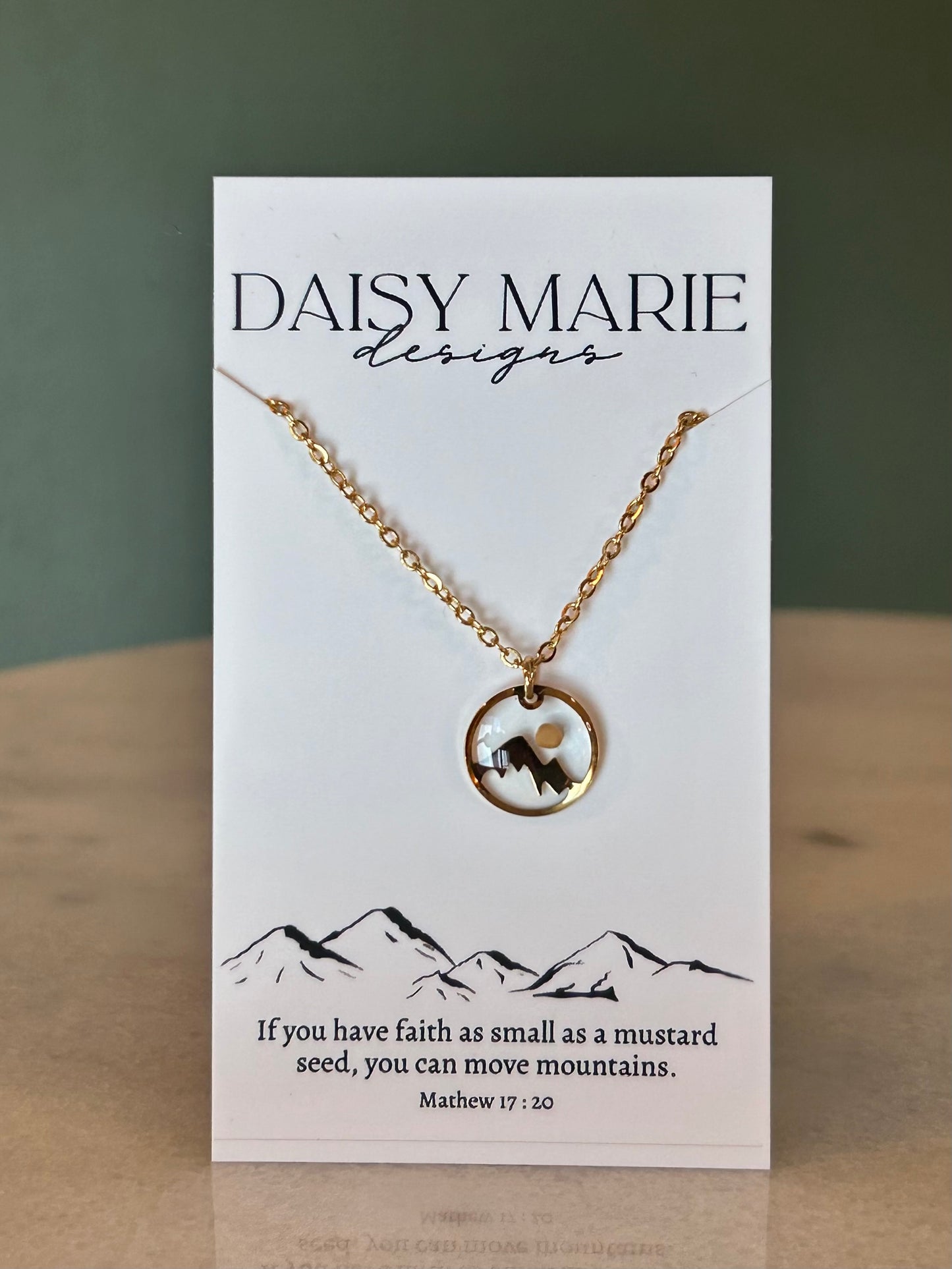 Faith Can Move Mountains, Mustard Seed Necklace- 18k Gold