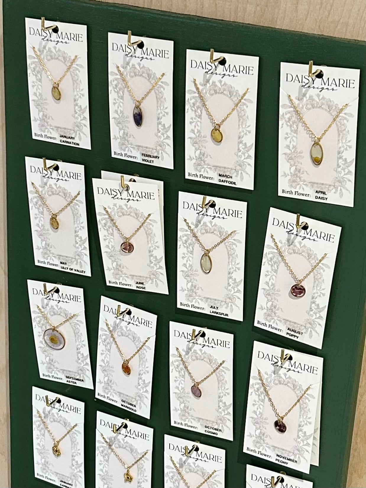 Birth Month Necklace- Real Petals