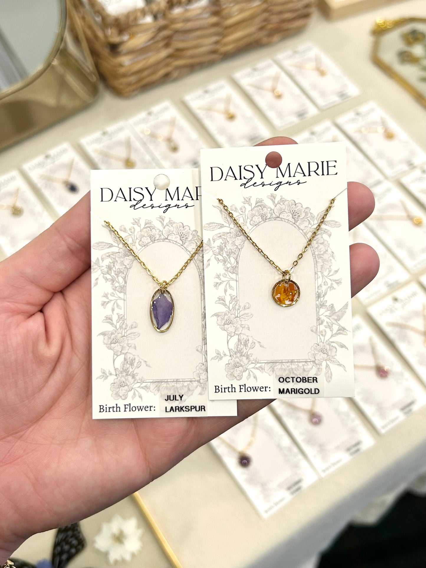 Birth Month Necklace- Real Petals
