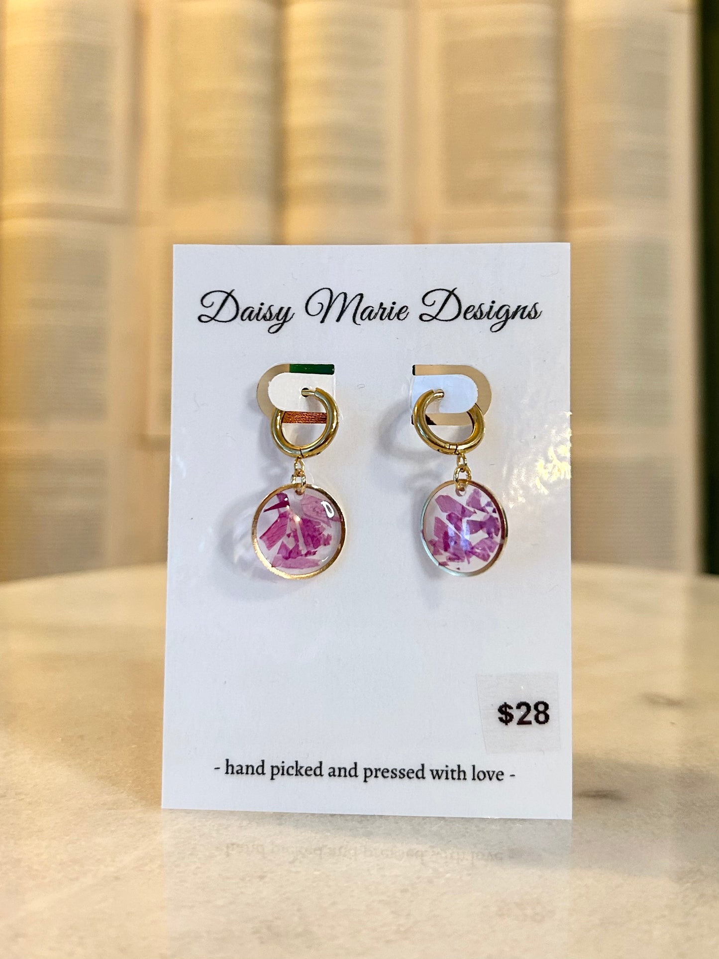 Crushed Rose Petal Earrings