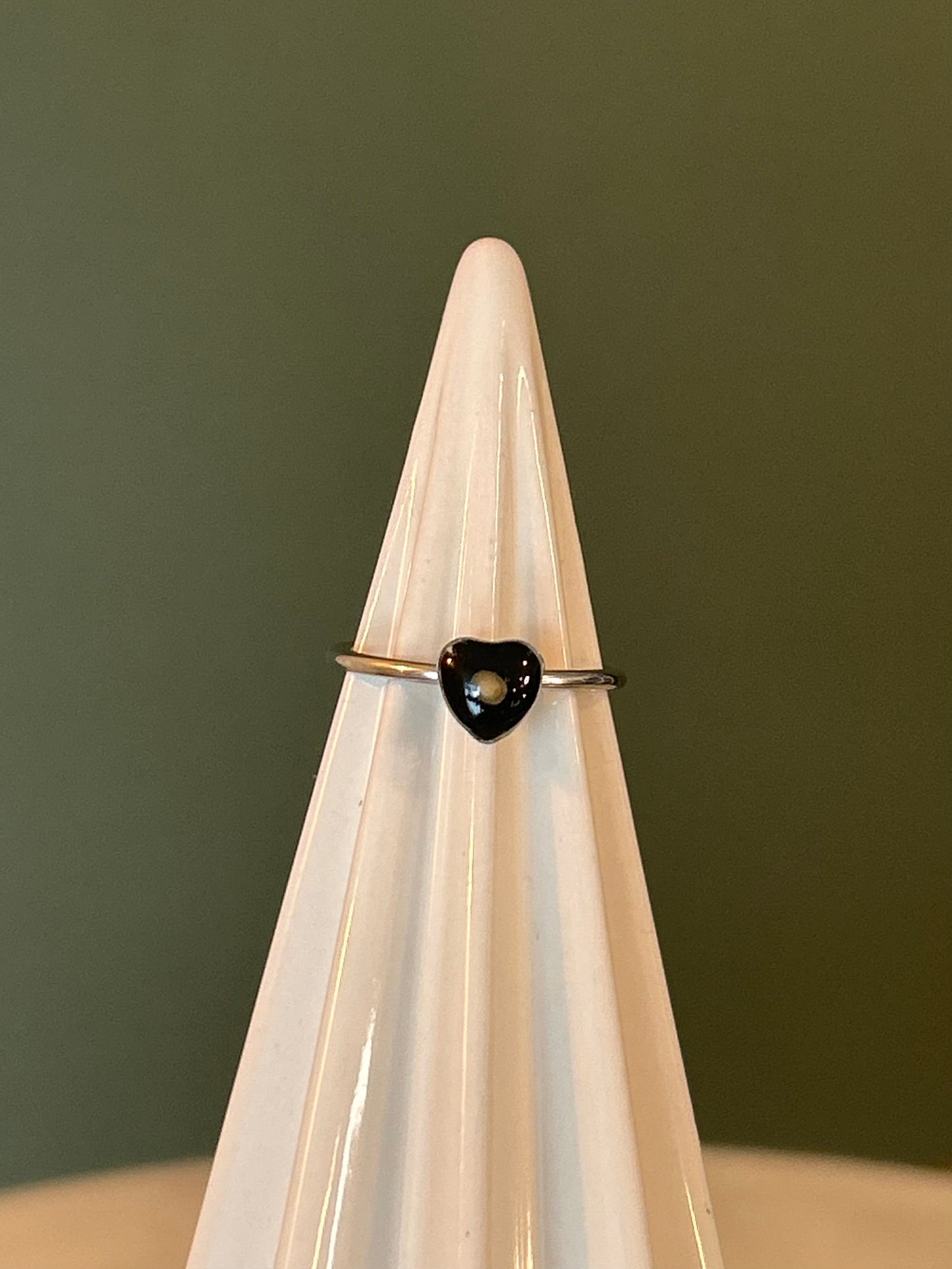 Heart ring with Mustard Seed- Stainless Steel