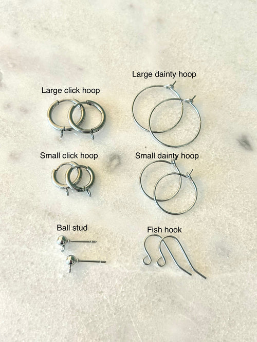 Earrings Forget Me Not- 18k Gold (small click hoop shown)