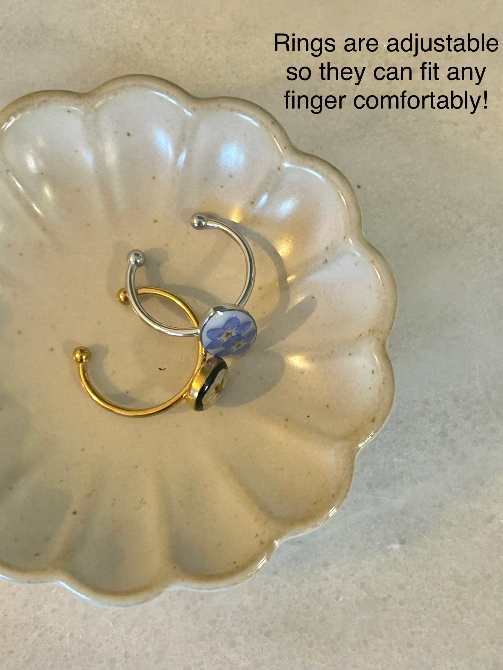 Small oval ring with Wedding Lace- Stainless Steel