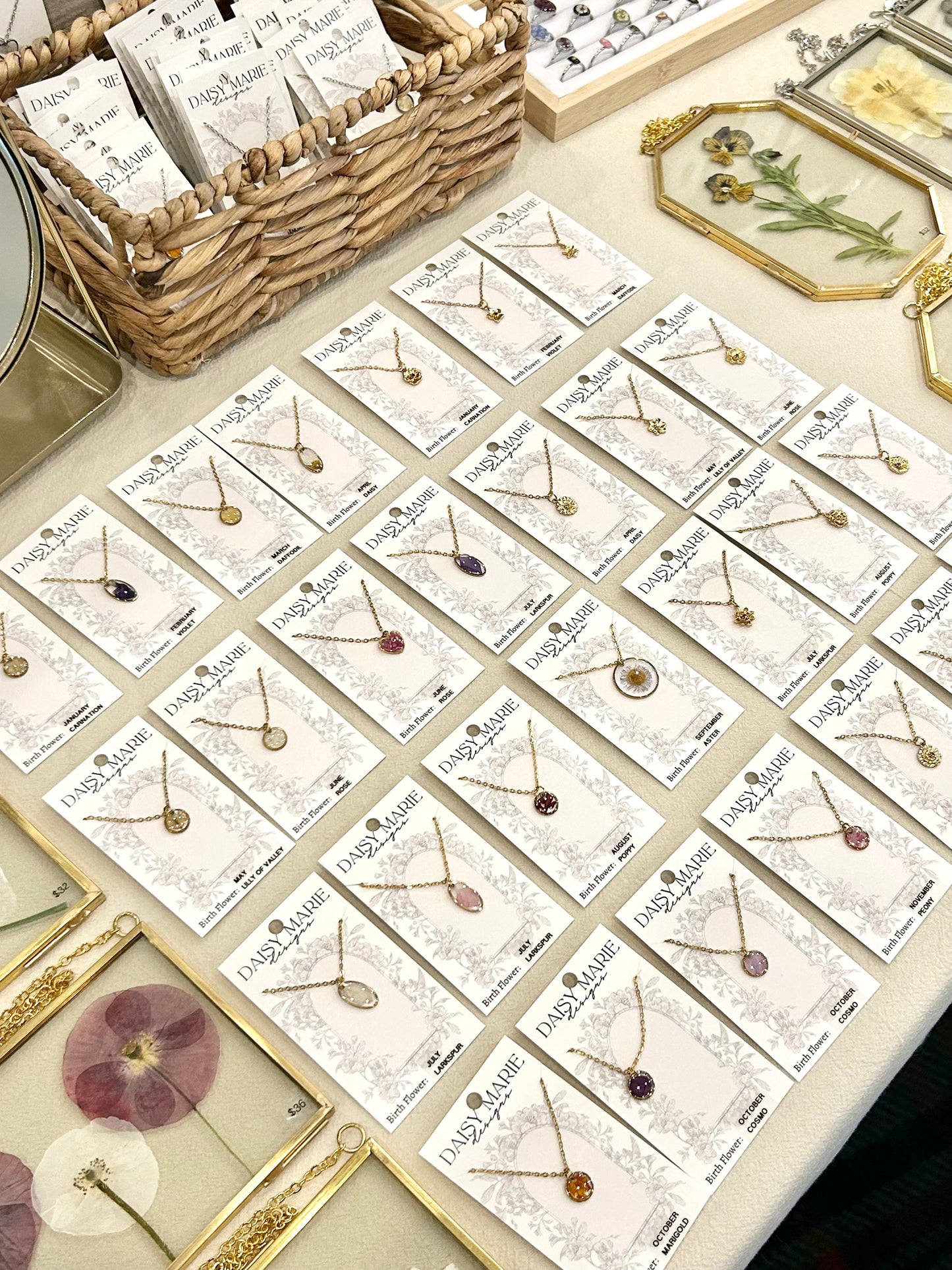 Birth Month Necklace- Real Petals