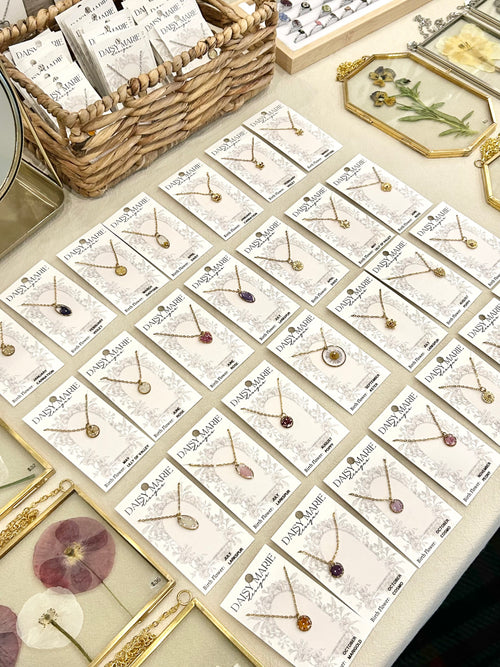 Birth Month Necklace- Real Petals