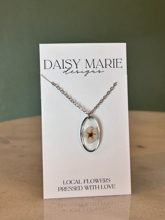 Necklace Wedding Lace- larger pendant, Stainless Steel