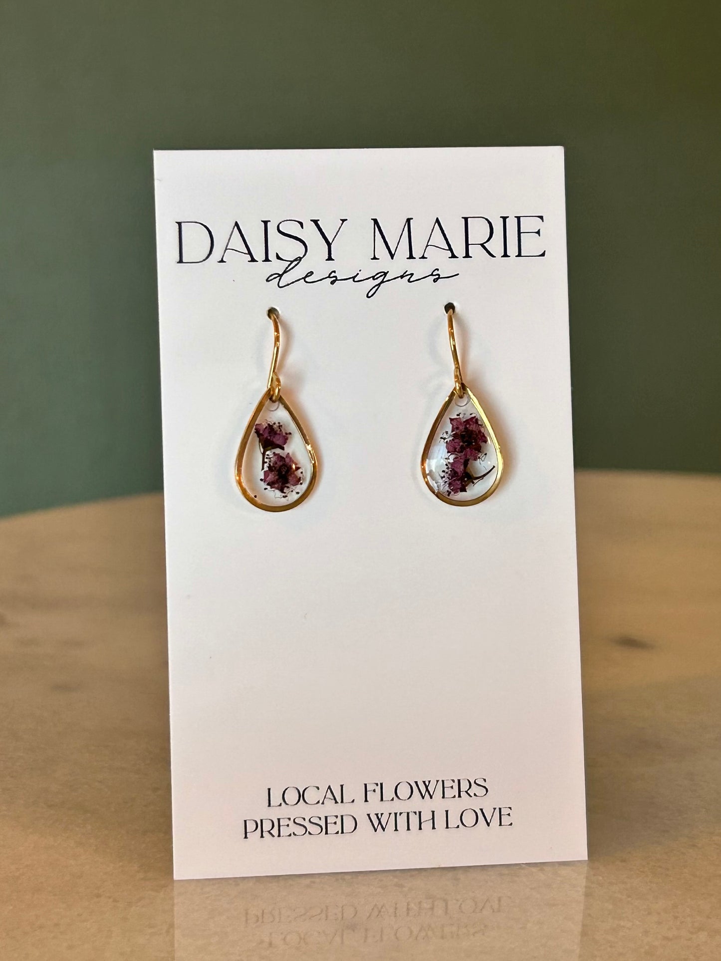 Earrings Wild Flower- 18k Gold (fish hook shown)