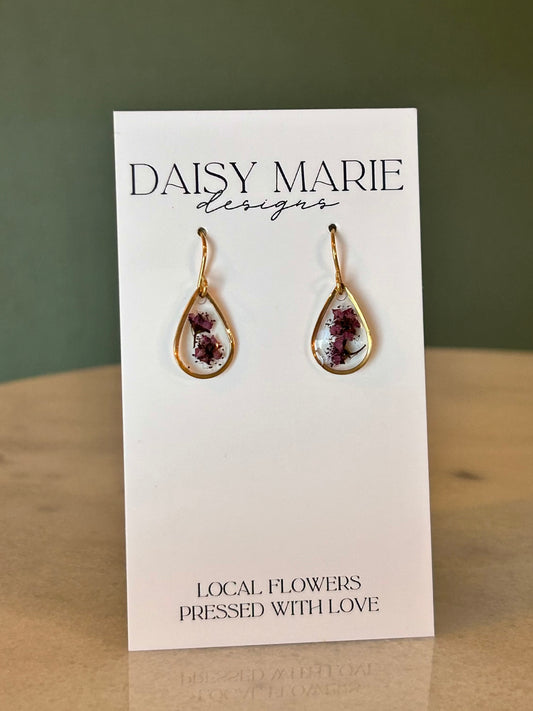 Earrings Wild Flower- 18k Gold (fish hook shown)