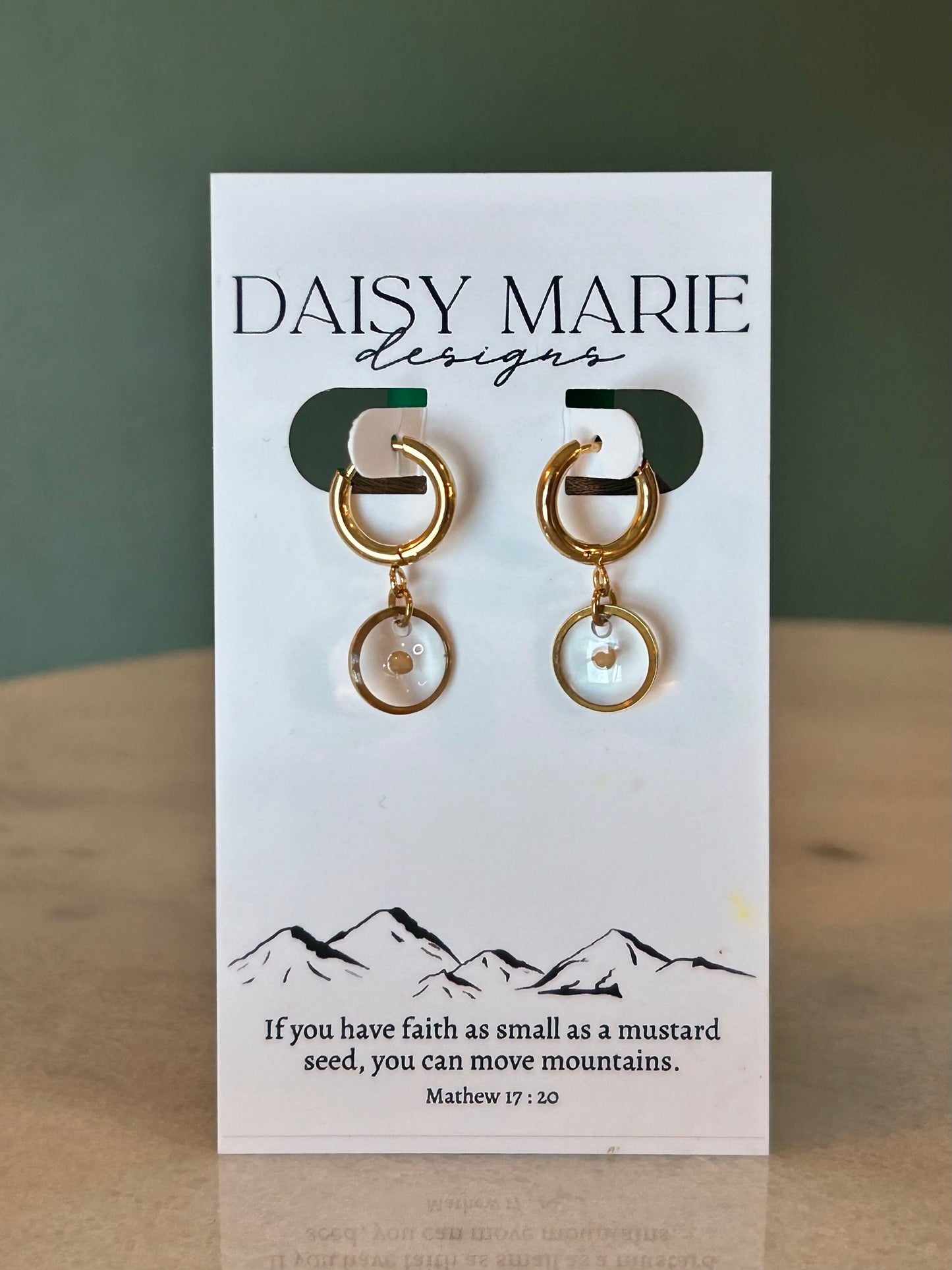 Mustard Seed Earrings- 18k Gold (small click hoop shown)