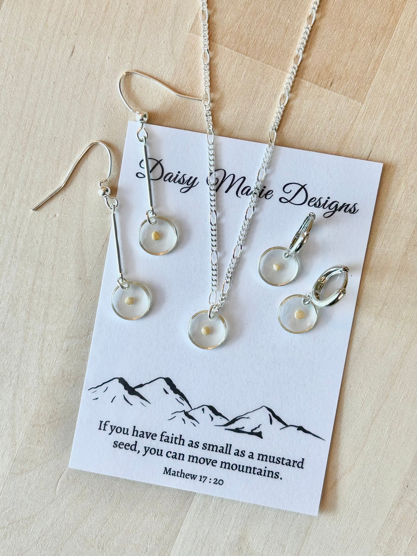 Faith as small as a mustard seed earring and necklace