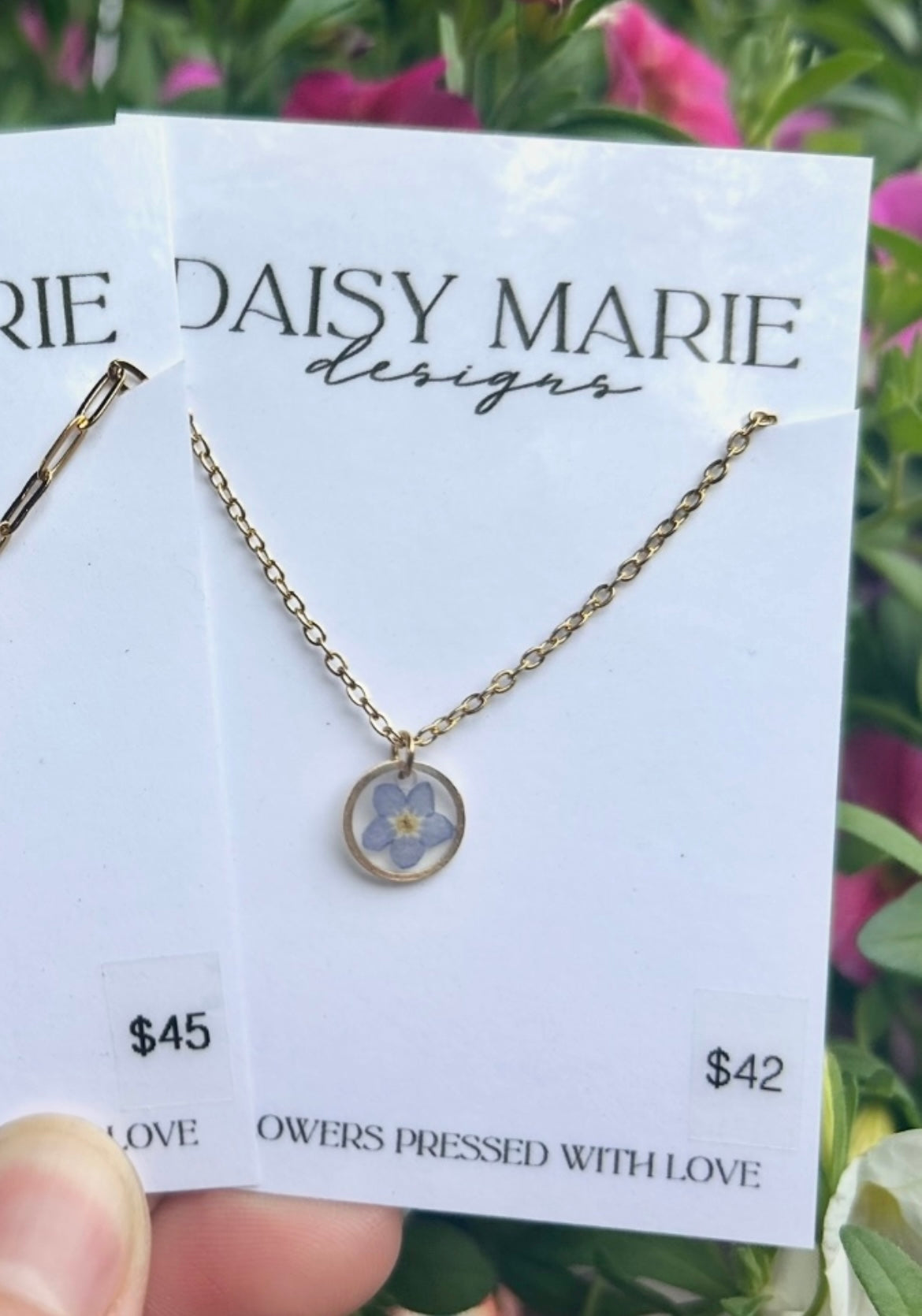 Custom order- Forget Me Not Necklace