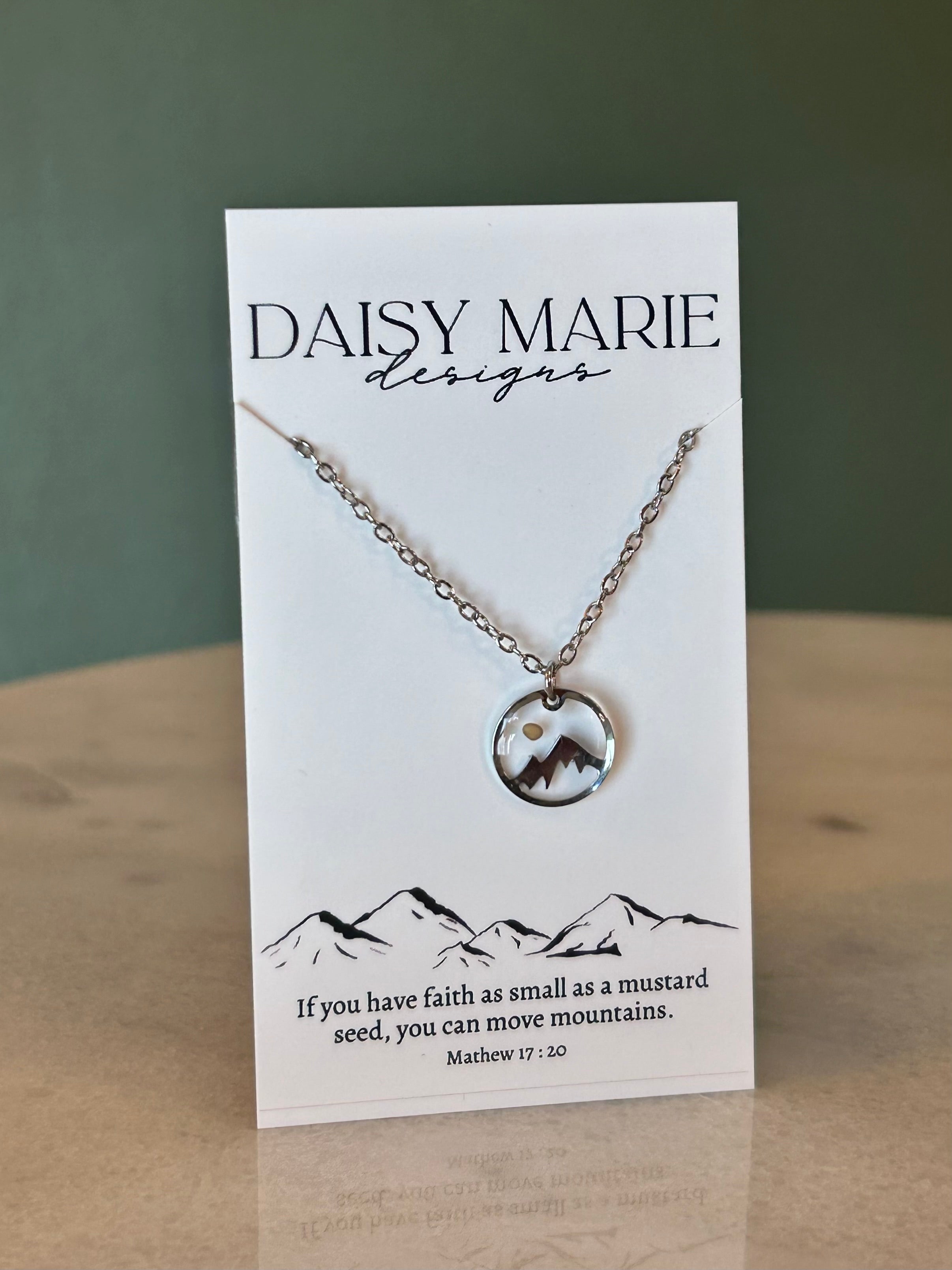 Faith Can Move Mountains, Mustard Seed Necklace- Stainless Steel