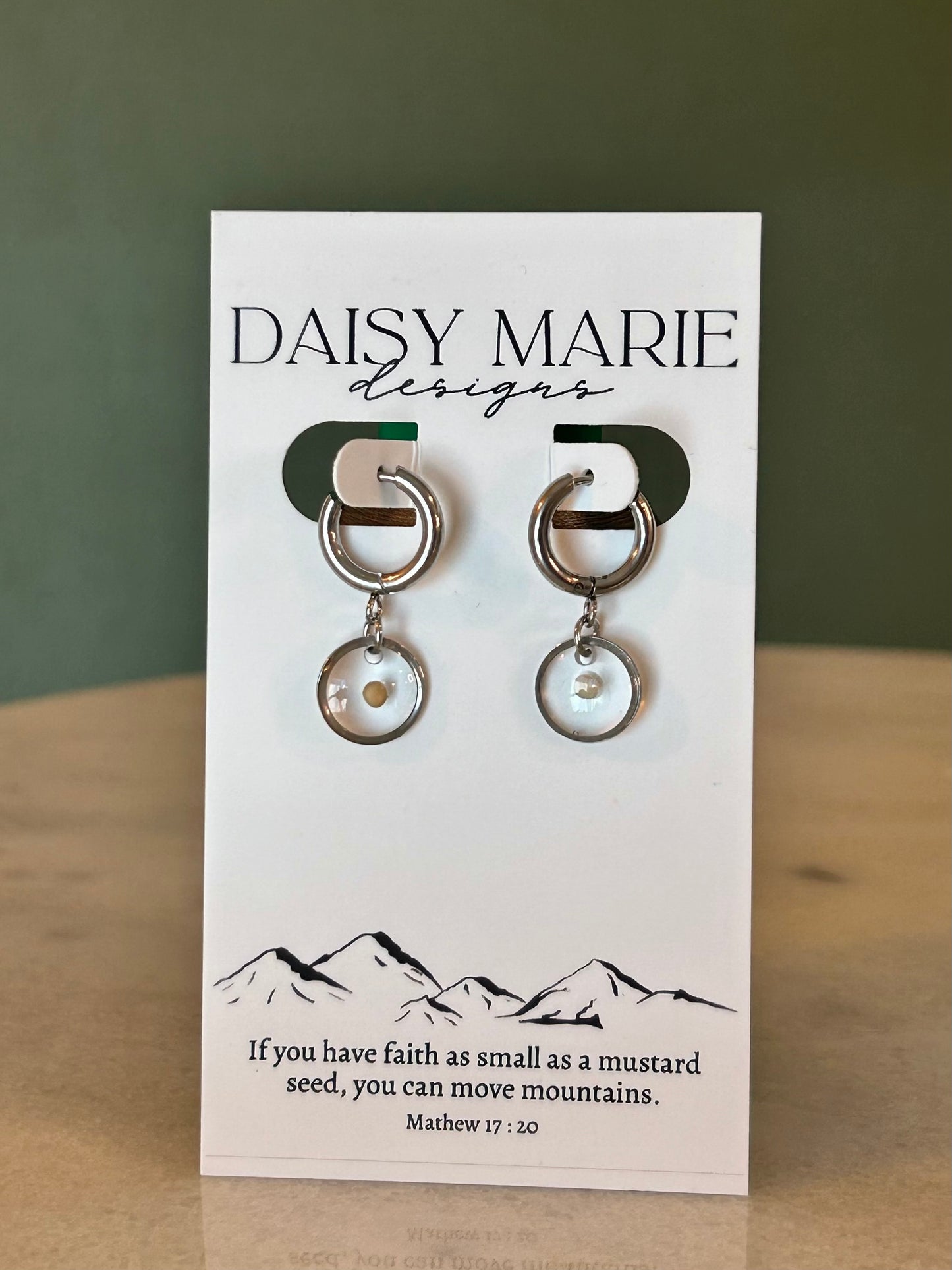 Mustard Seed Earrings- Stainless Steel (small click hoop shown)