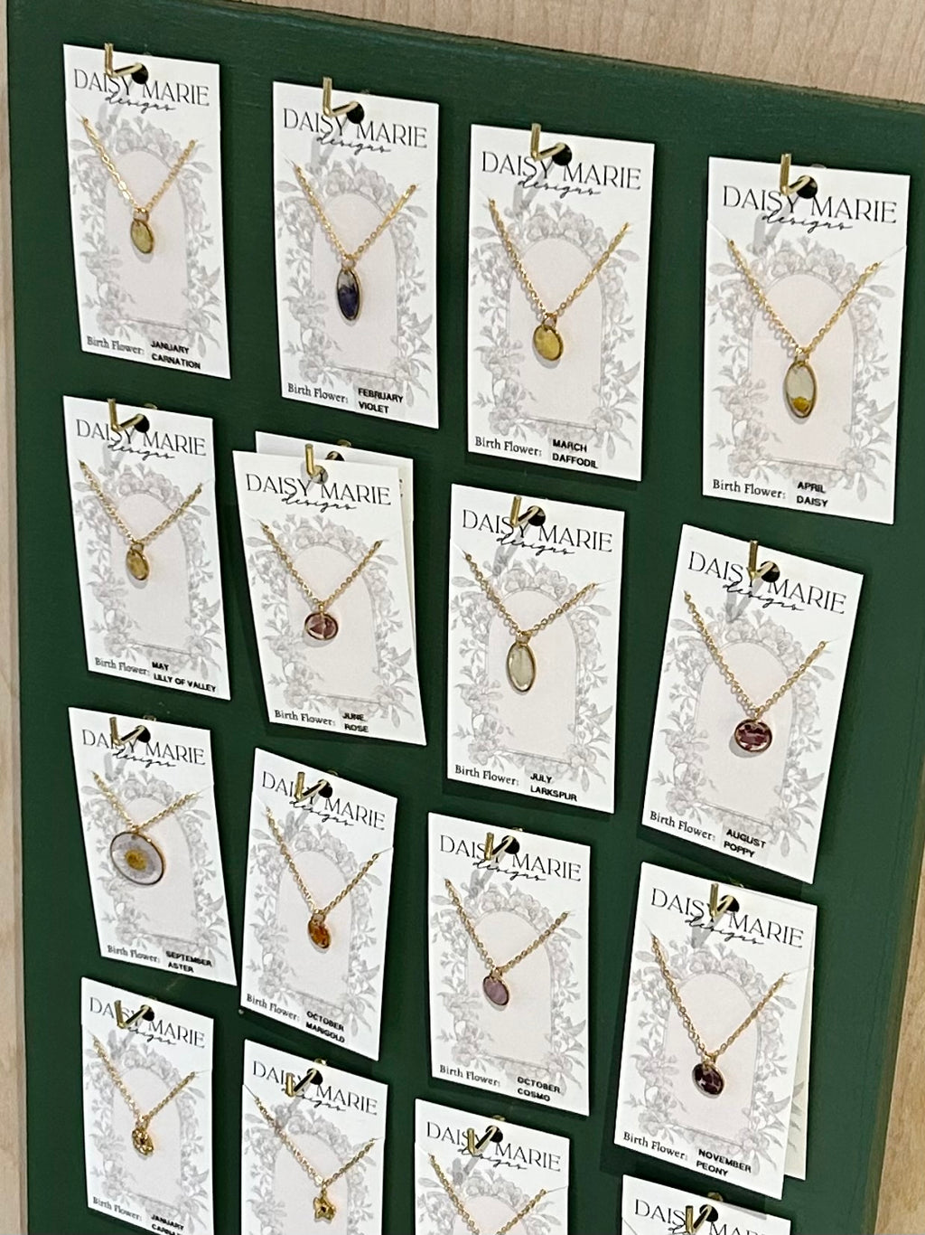 Birth Month Necklace- Real Petals